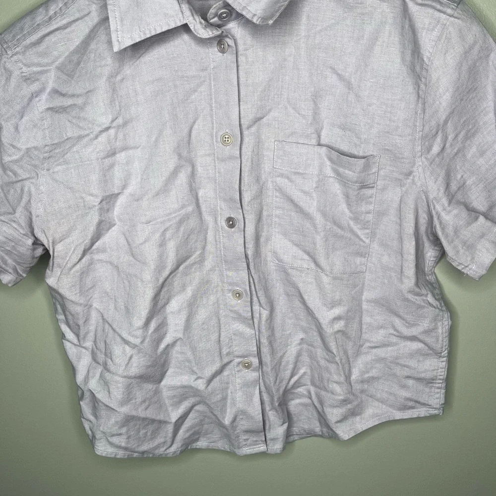 Aritzia Sunday Best Linen Organic Cotton Eliza Shirt - Lavender - Picture 6 of 12